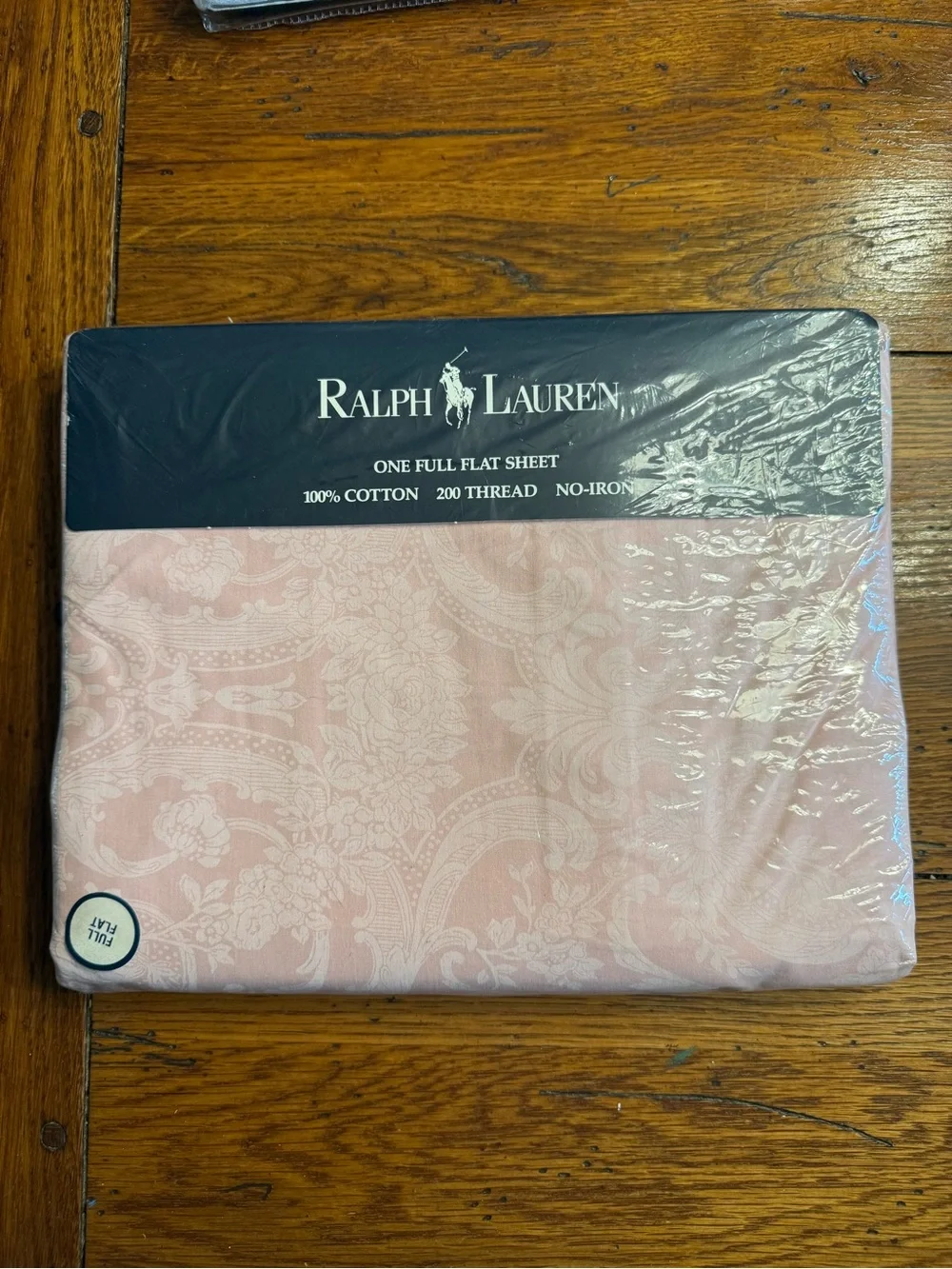 Ralph Lauren Light Pink Paisley Floral Full Flat Sheet